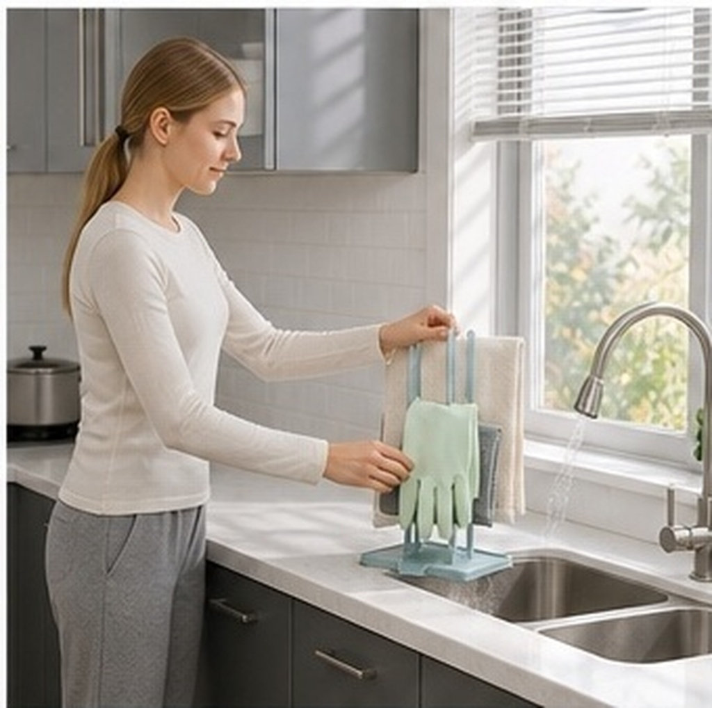 Dish Glove Rubber - Escorredor de louça multifuncional para cozinha,