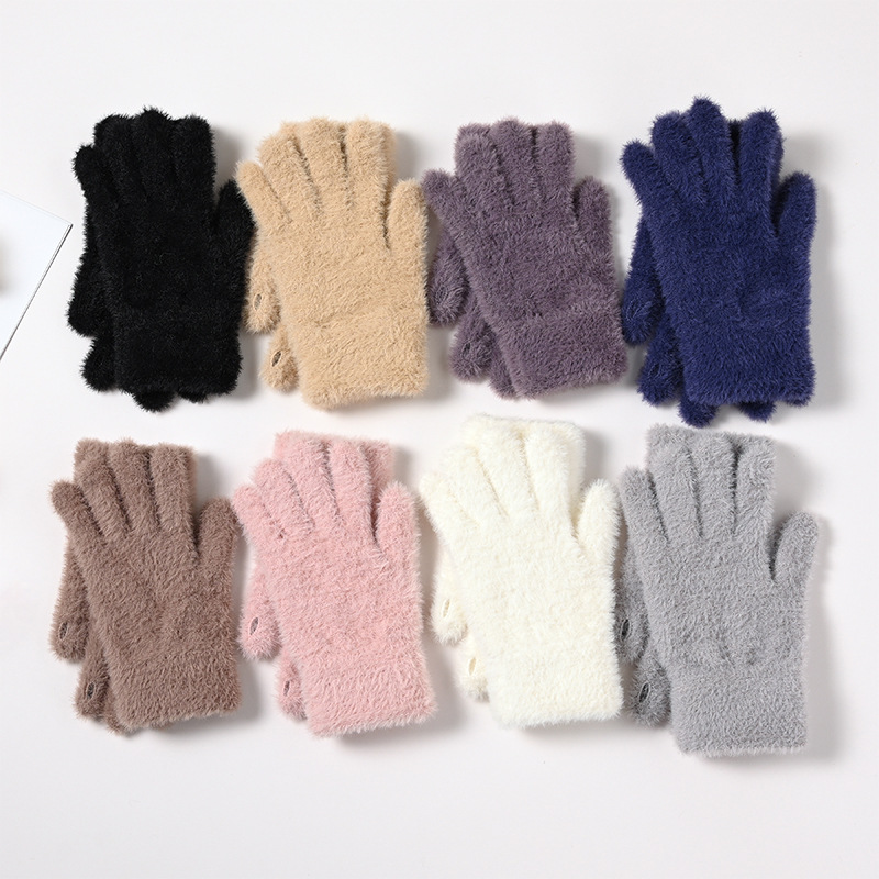 Wool Glove Lined - Luvas de lã térmica para mulher,