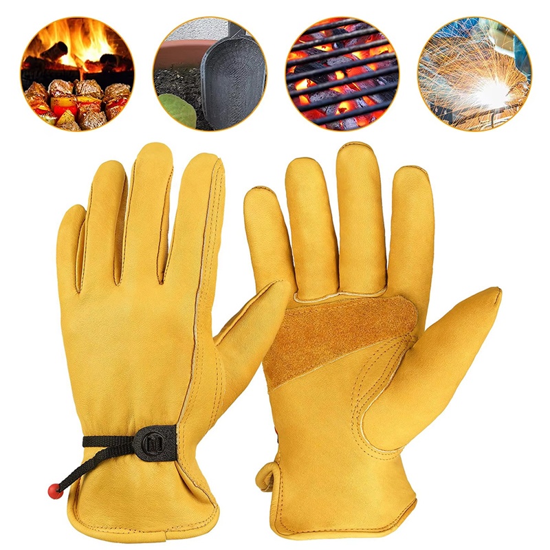 Leather Driving Glove - 1 par de luvas de trabalho