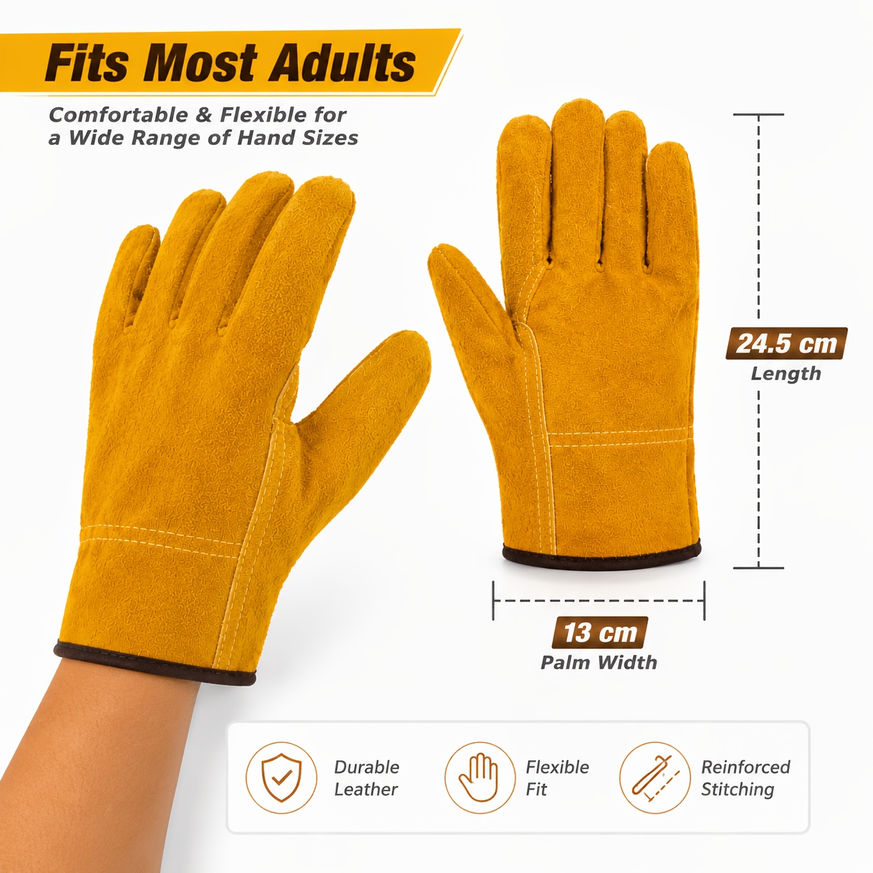 Luvas de Trabalho em Couro de  - Leather Driving Glove avaliação e preço
