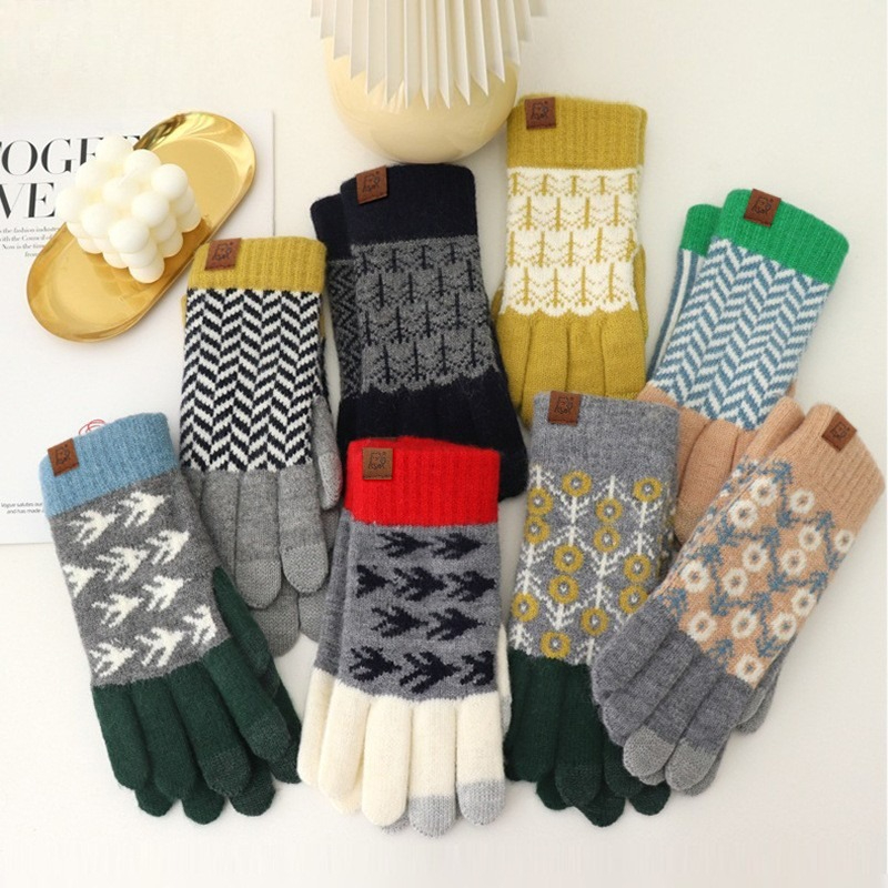 Luvas de lã com blocos de cor  - Wool Glove Lined avaliação e preço