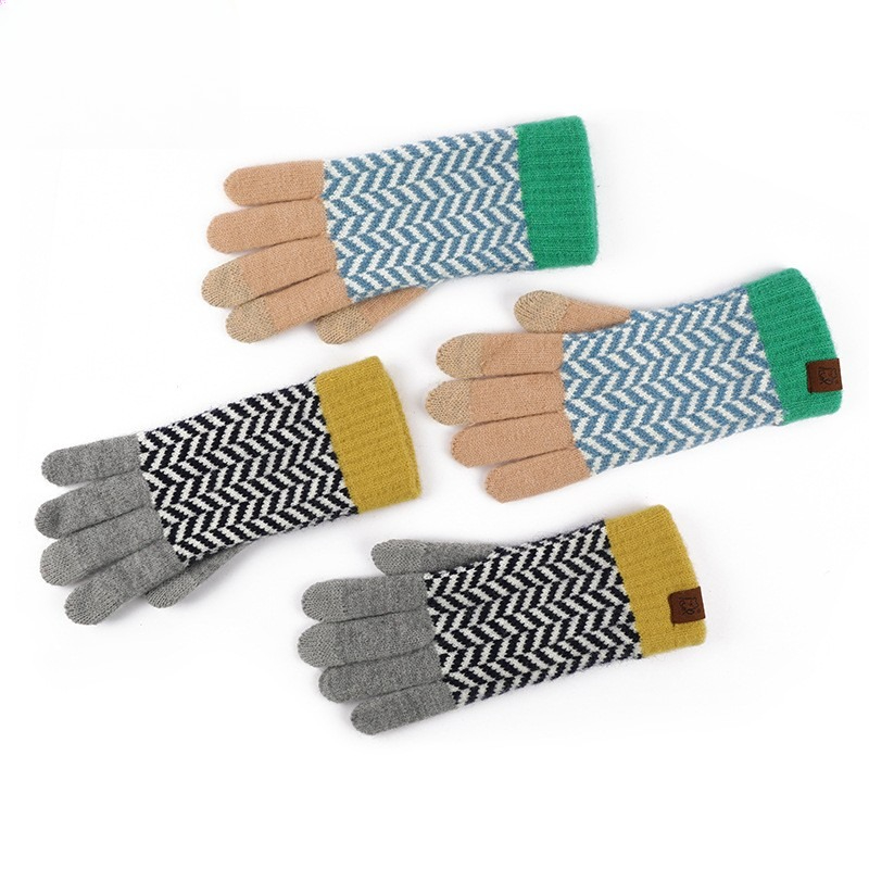 Luvas de lã com blocos de cor  - Wool Glove Lined avaliação e preço